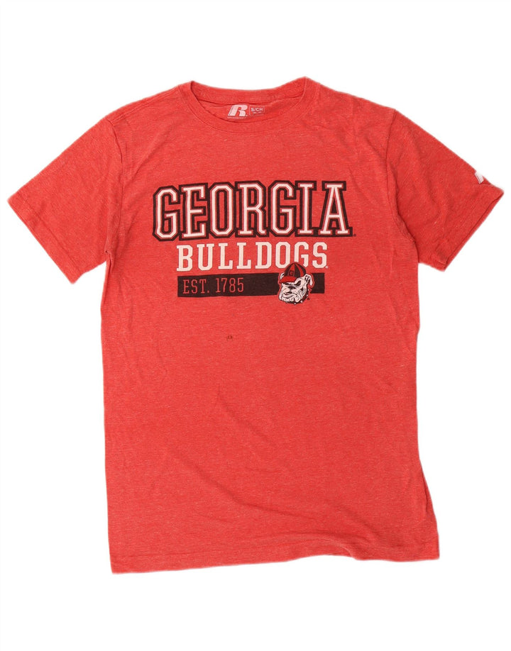 Tricou grafic Russell Athletic pentru bărbați Top mic poliester roșu