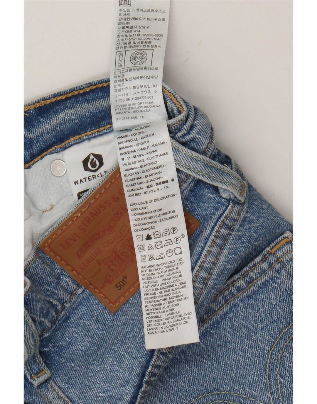 Pantaloni scurți Levi's 501 din denim distressed W23 2XS Bumbac albastru