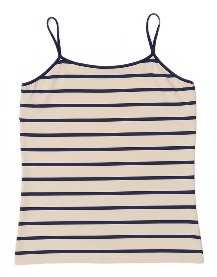 Top camis pentru femei Zara UK 14, mare, alb, cu dungi