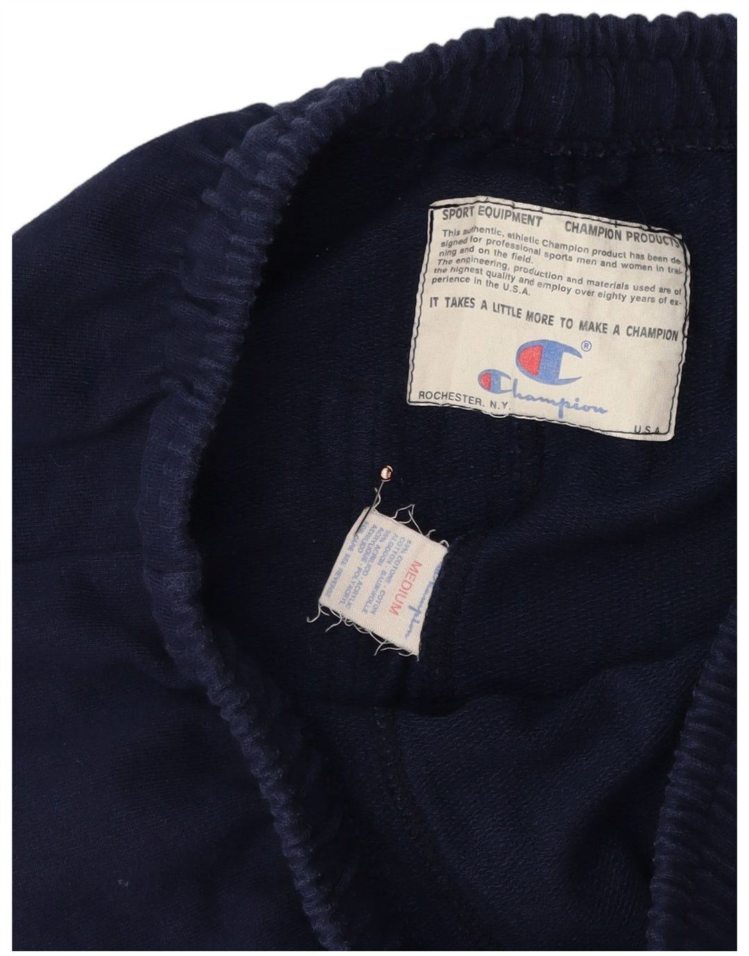 Pantaloni scurți sport grafic Champion pentru bărbați, bumbac mediu, albastru bleumarin