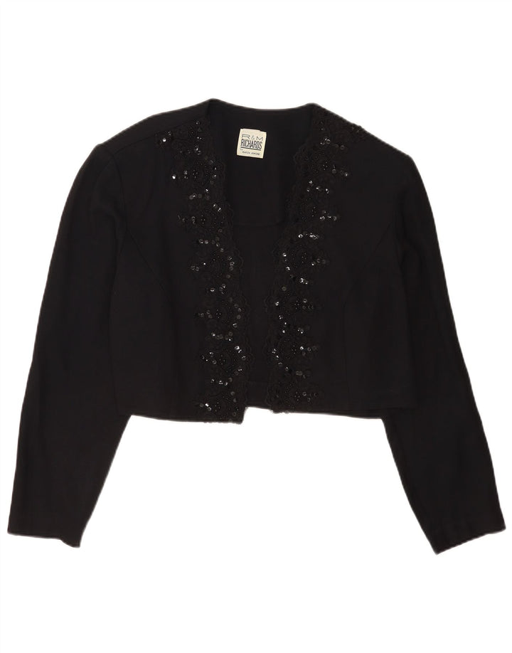 Jachetă Bolero R&M Richards pentru femei UK 14 Medium Black Rayon