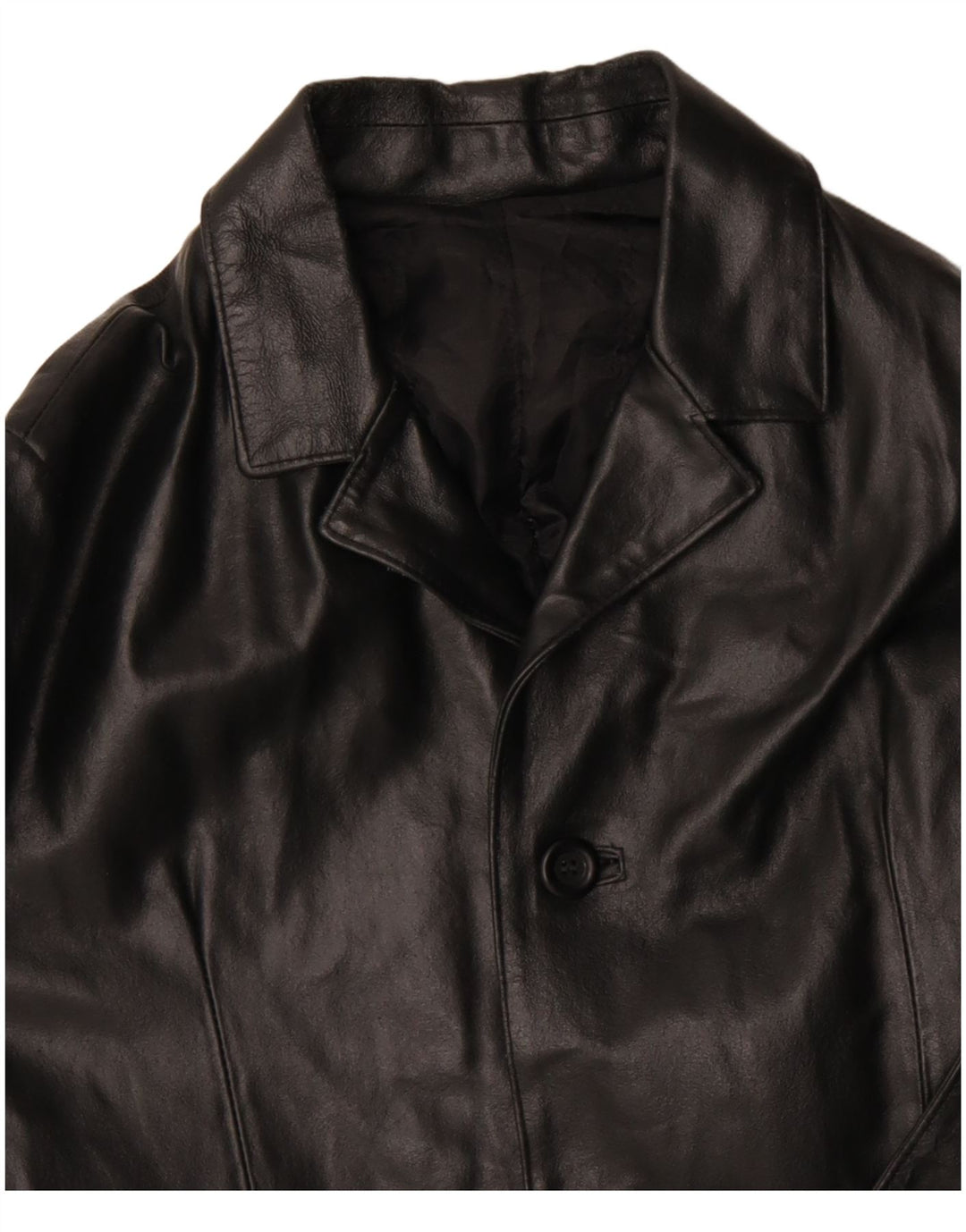 Palton din piele pentru bărbați VINTAGE UK 36 Piele neagră mică