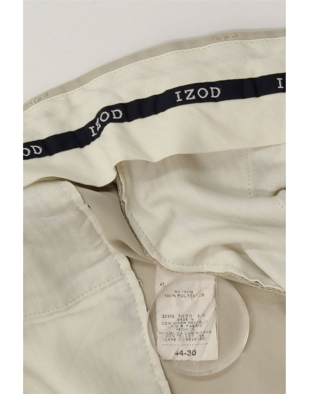 Pantaloni Izod pentru bărbați, capri cu cleme, L44 L22, bumbac bej
