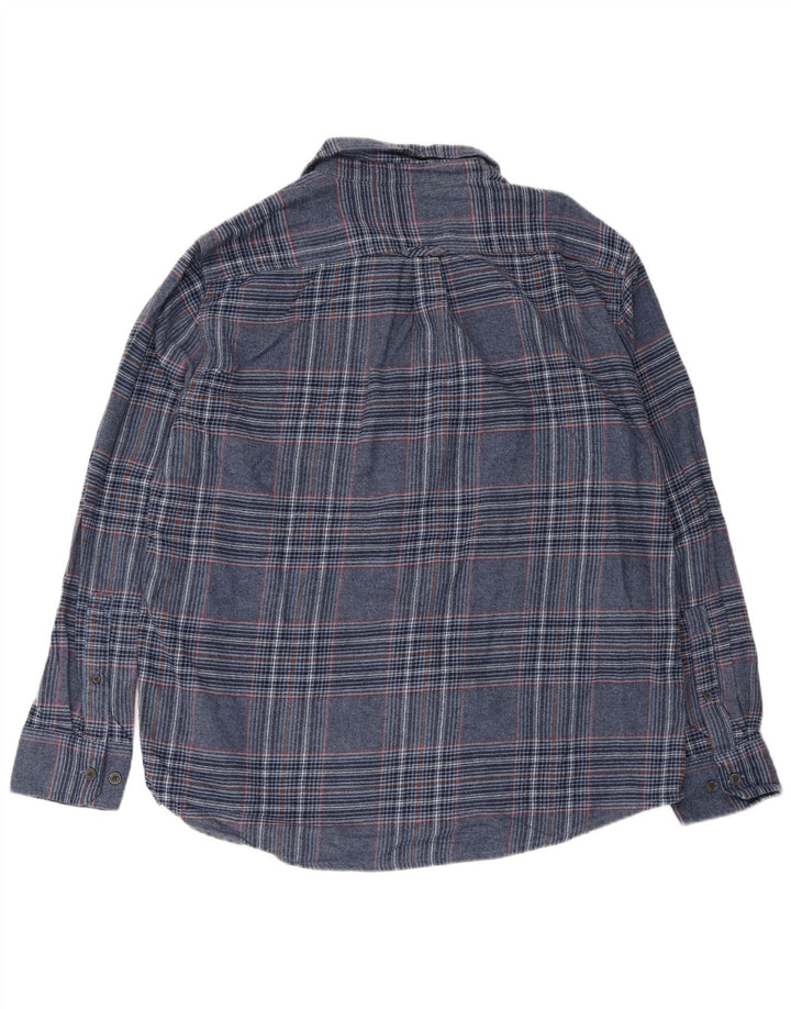 Cămașă de flanel pentru bărbați Eddie Bauer XL, bumbac cu carouri albastre