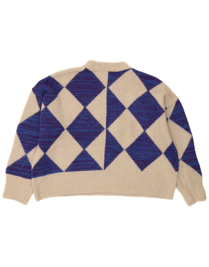 Whistle Pulover crop pentru femei cu decolteu rotund UK 10 Mic Bej Lână