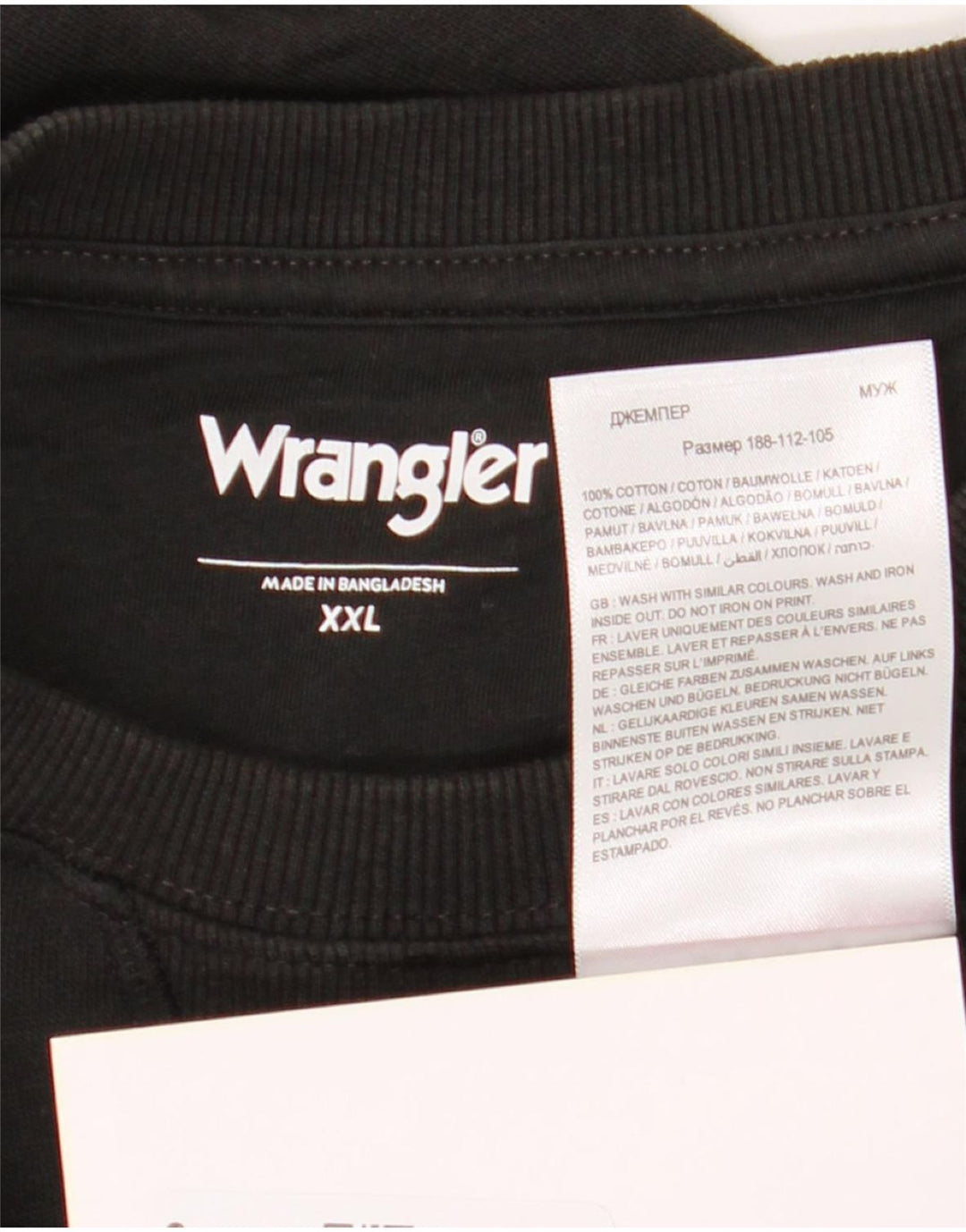 Pulover pentru bărbați Wrangler, 2XL, bumbac negru