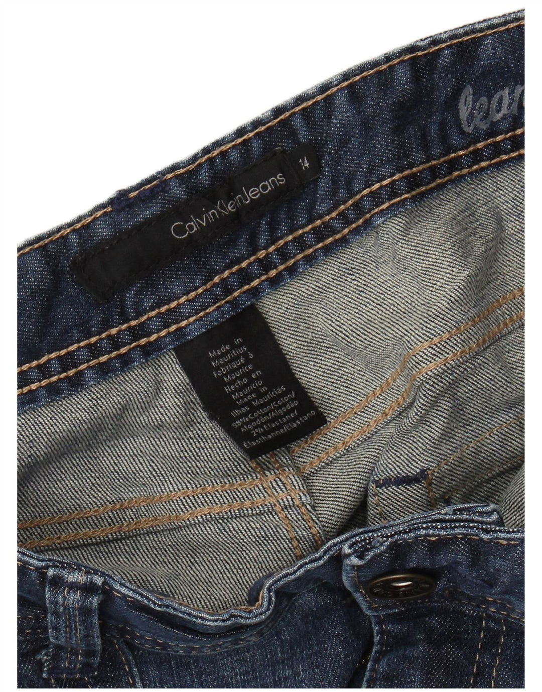 CALVIN KLEIN Blugi Bootcut pentru femei US 14 XL W34 L31 Bumbac albastru