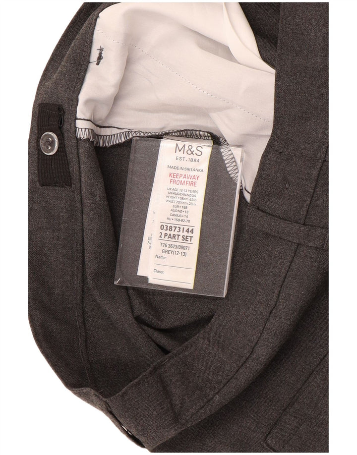 Pantaloni pentru costum băieți Marks & Spencer 12-13 ani L28 L28 Gri Poliester