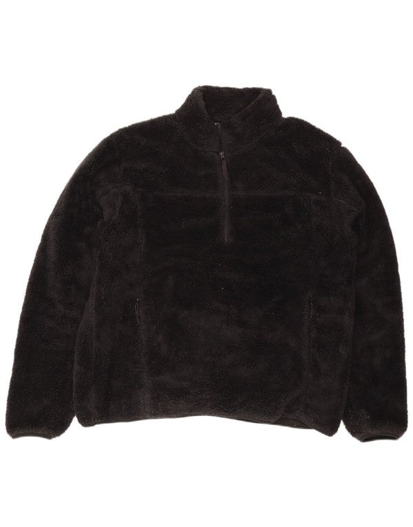 Jumper pentru bărbați Mountain Warehouse, din lână, cu fermoar, XL, poliester negru