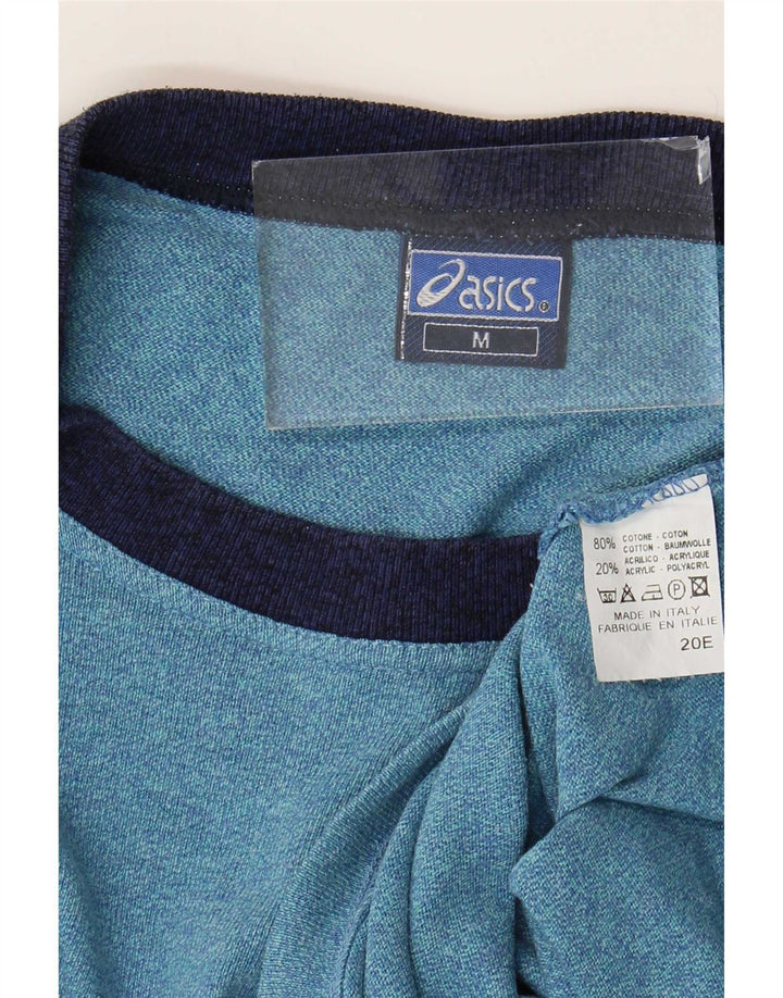 Tricou Asics pentru bărbați Top mediu albastru bumbac cu pete