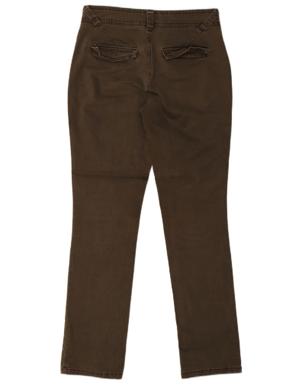 White Stuff Pantaloni chino subțiri pentru femei UK 10 Small W28 L30 Kaki Bumbac