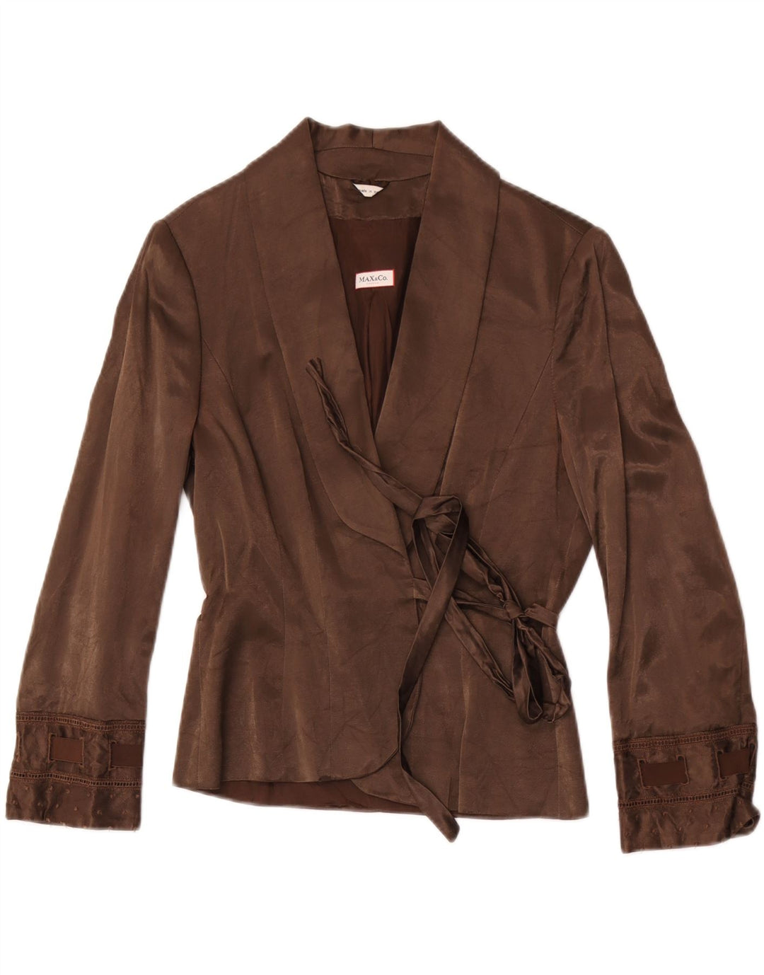 Max & Co. Jachetă pentru femei Wrap Blazer UK 14 mare, maro, bumbac