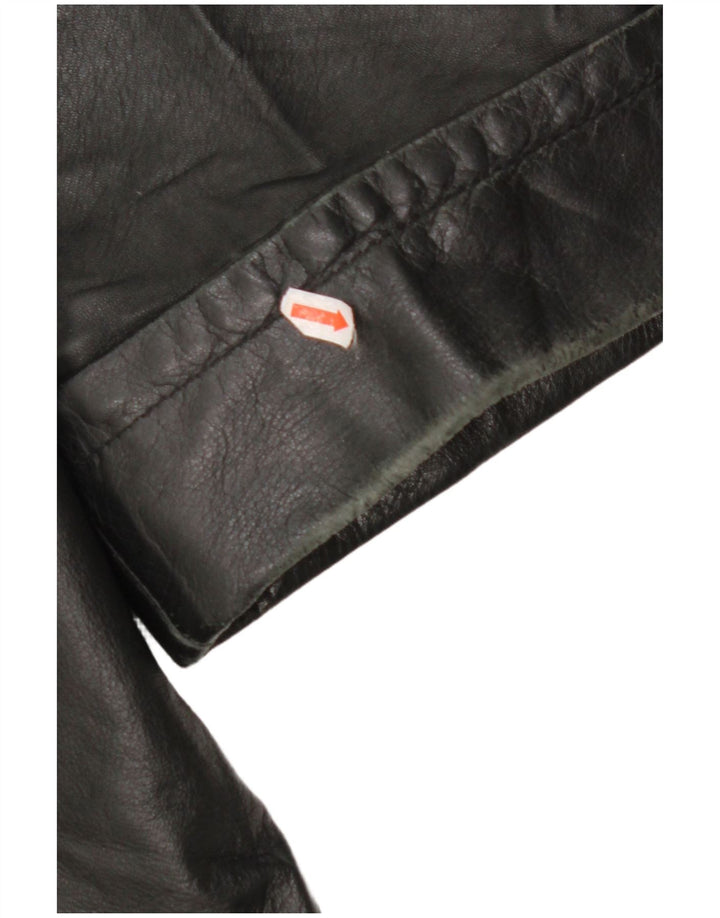 Palton din piele pentru femei VINTAGE IT 48 XL negru