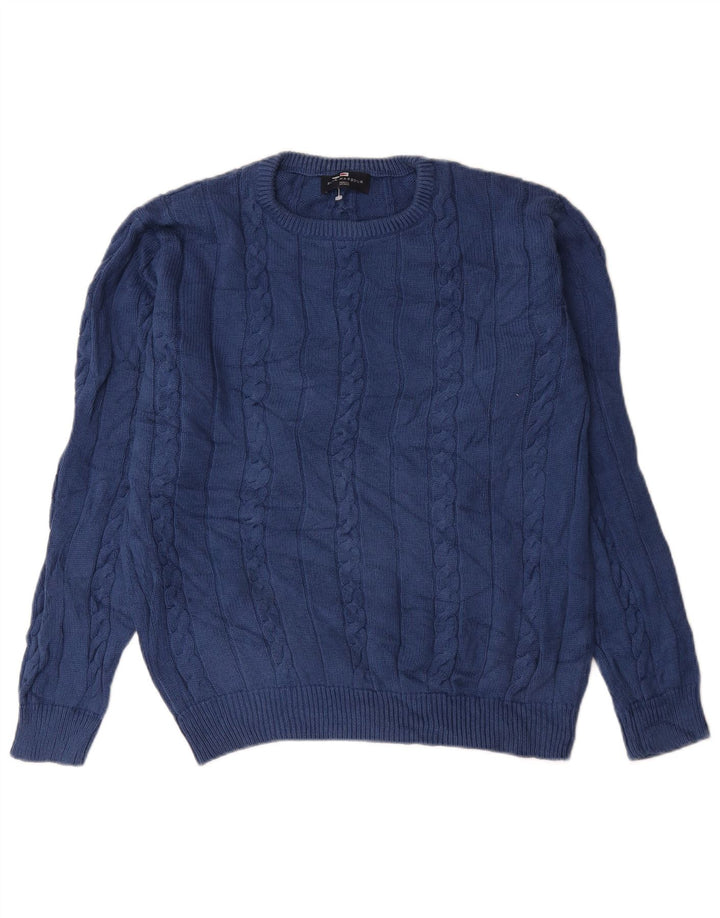 Pulover pentru bărbați Marks & Spencer, Blue Harbour, cu gât crew, mic, bleumarin