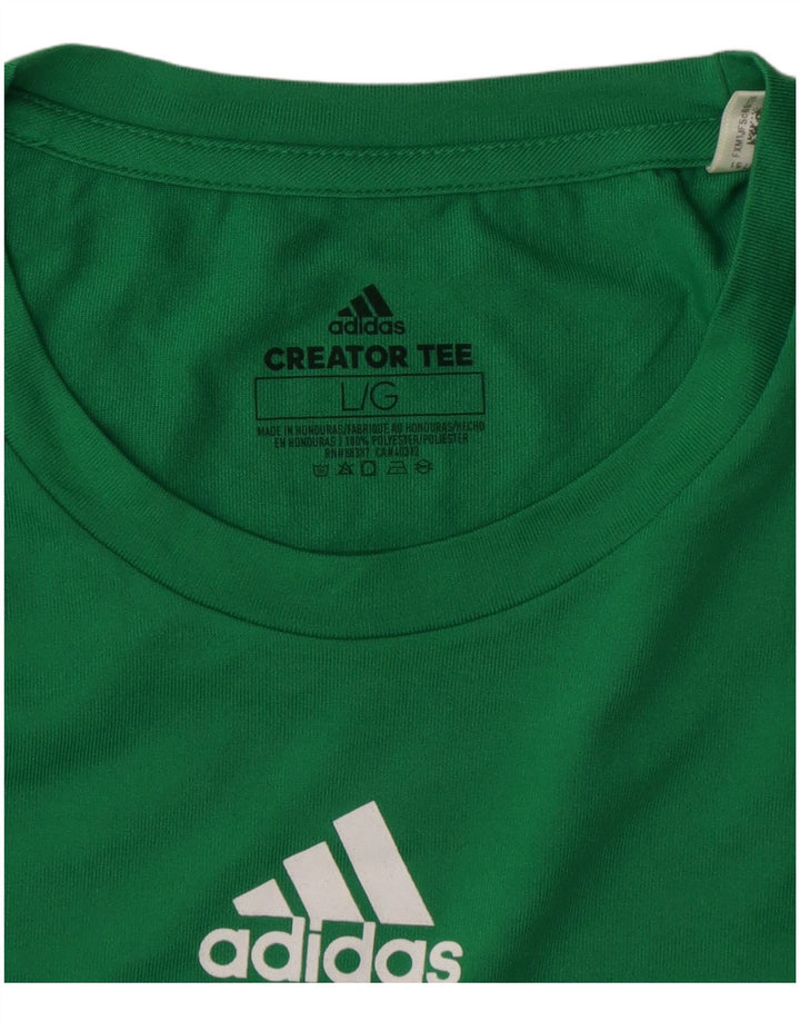 Tricou ADIDAS Climalite pentru femei, UK 16, poliester verde mare