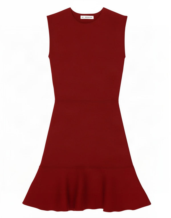 Rochie cu pulover fără mâneci pentru femei Zara UK 8, mic, viscoză burgundă