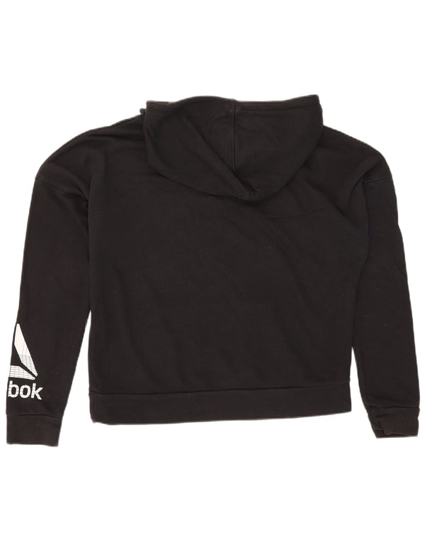 Pulover Reebok pentru femei Graphic Oversized Hoodie UK 12/14 Bumbac mediu negru