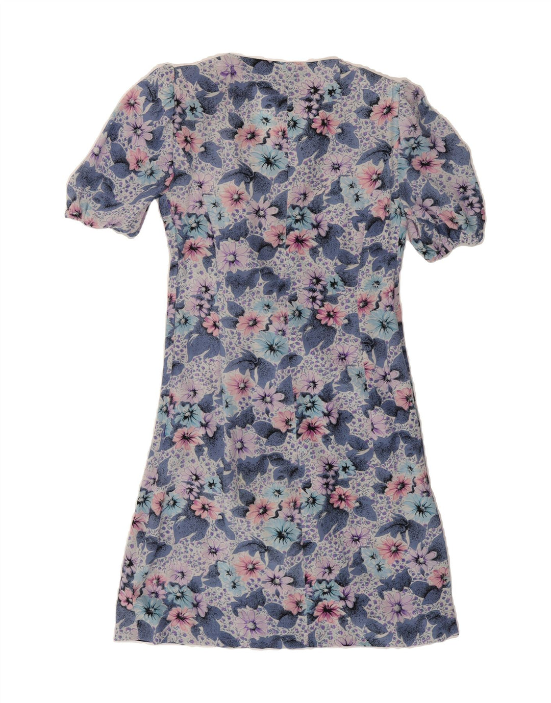 VINTAGE Womens Wrap Dress UK 12 Medium Blue Floral Vintage Vintage and Second-Hand Vintage from Messina Hembry 