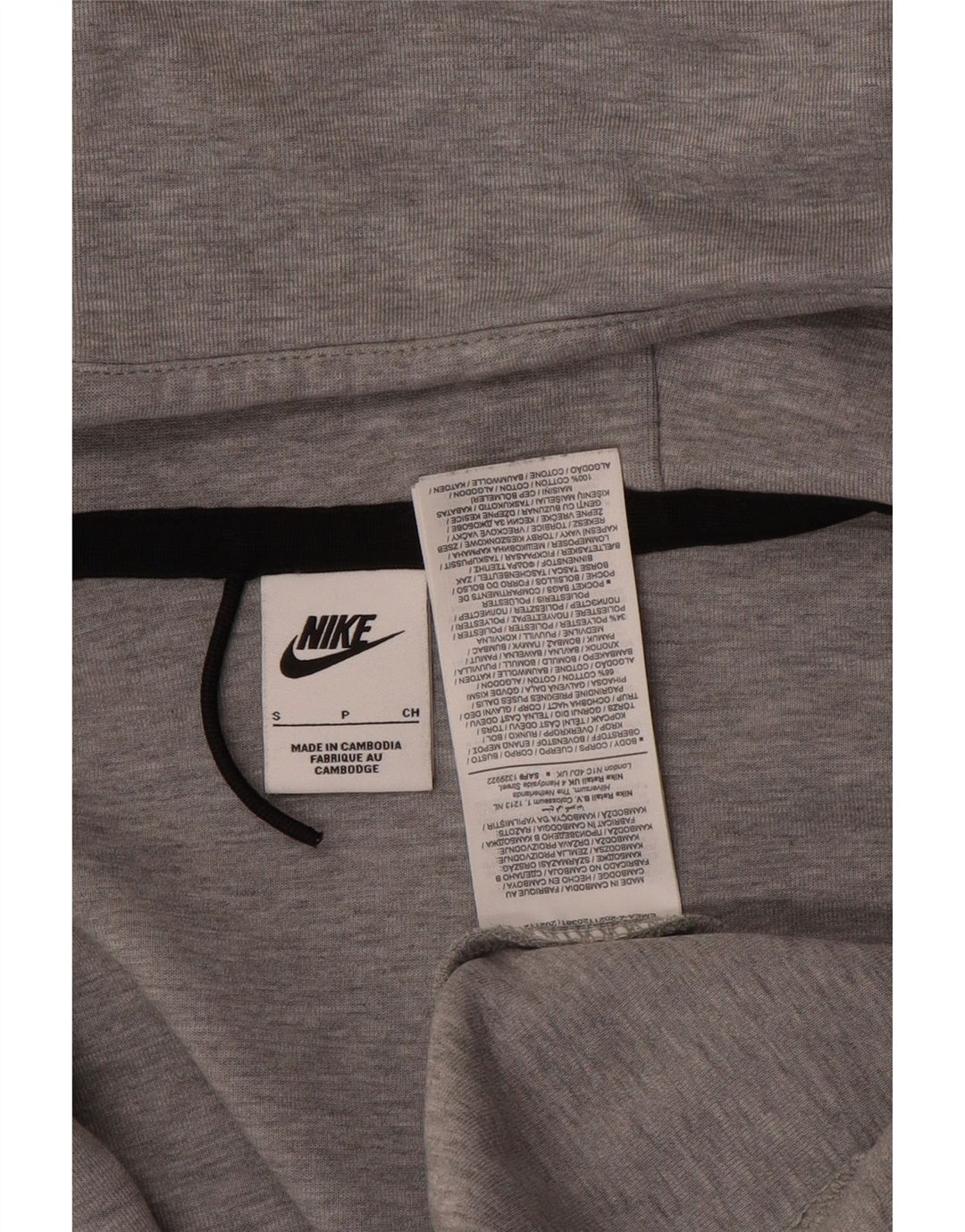 Pulover Nike pentru bărbați, cu fermoar, bumbac, gri mic