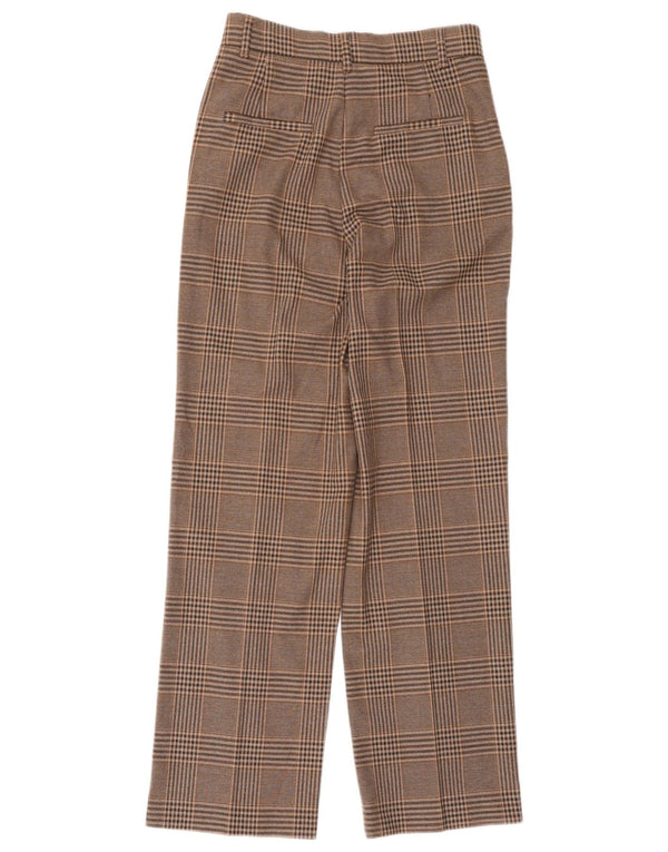 Pantaloni de costum conici pentru femei cu talie înaltă Zara XS W24 L30 maro picioare de găină