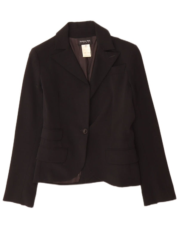Patrizia Pepe Jachetă Blazer Femei 1 Buton IT 40 Mic Lână Neagră