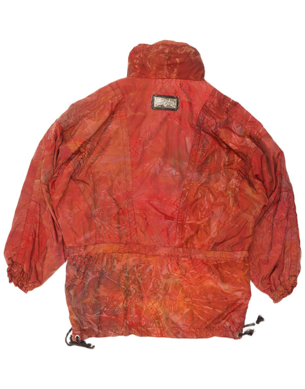 Jachetă Anorak Vintage, cu model abstract, cu potrivire lejeră, UK 44 2XL, roșu