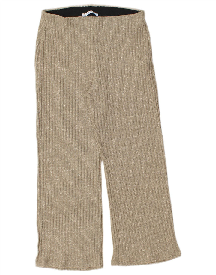 Pantaloni de trening pentru femei din tricot Zara UK 12 Medium Gold Flecked