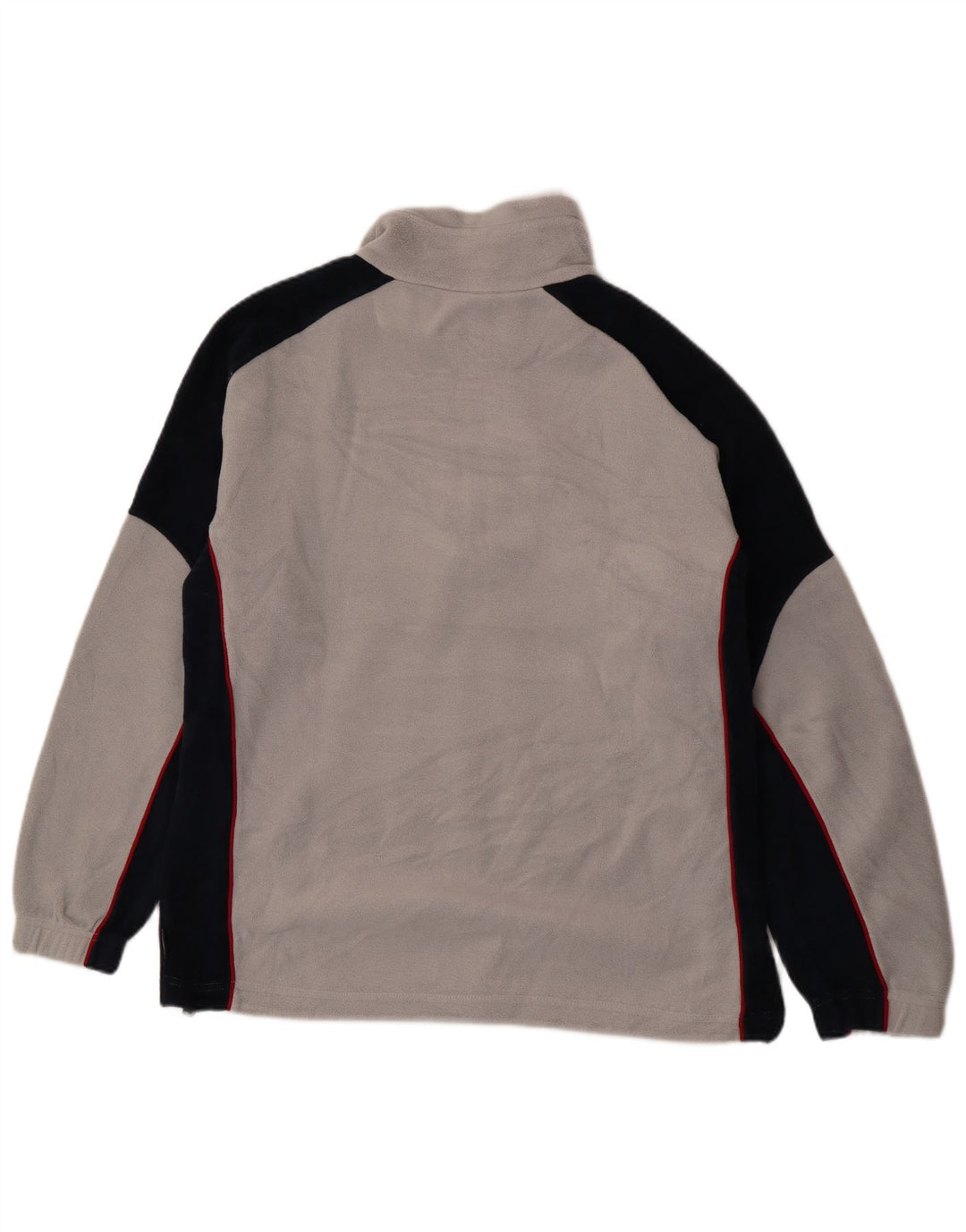 Jumper vintage pentru bărbați, cu fermoar și gât, din lână, XL, gri, poliester color bloc