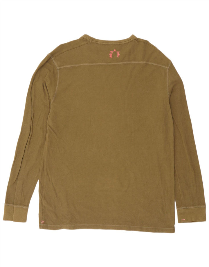 Scotch & Soda Top pentru bărbați cu mânecă lungă, mare, kaki, bumbac