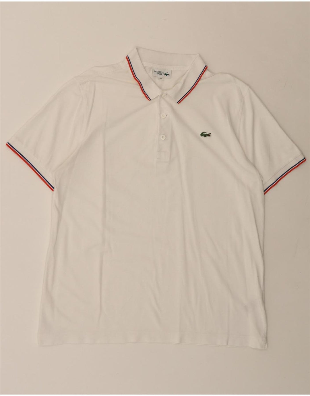 Tricou polo LACOSTE pentru bărbați mărimea 5 mare, alb, bumbac