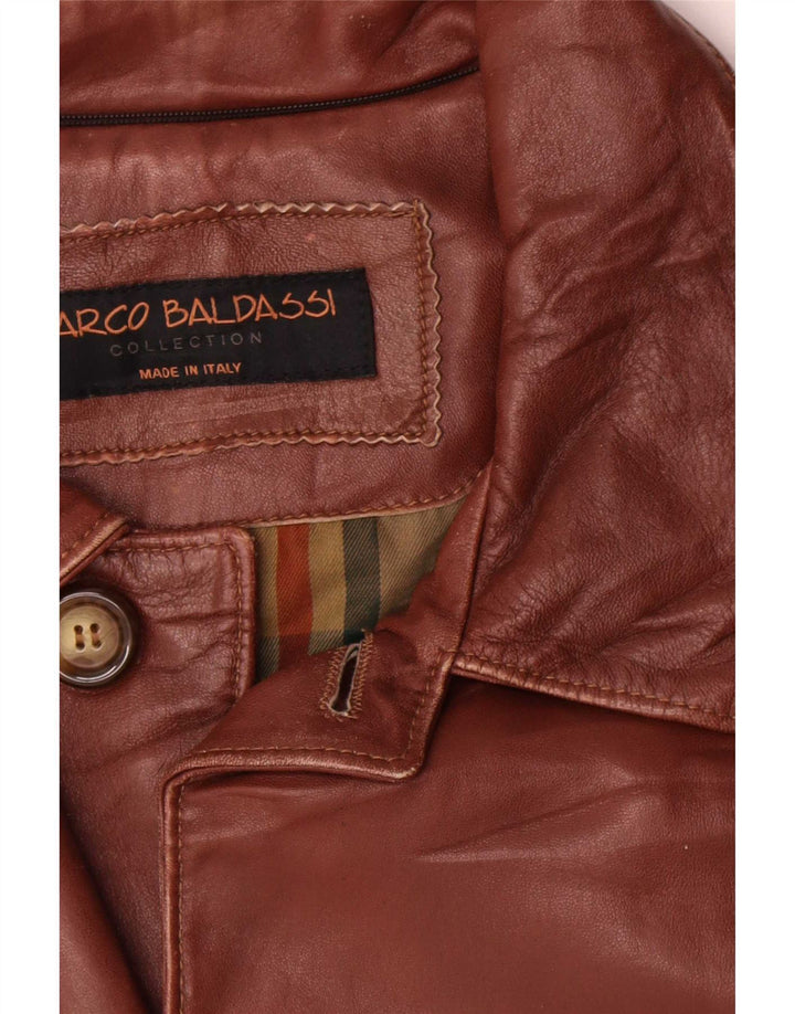 Palton din piele pentru bărbați Marco Baldassari UK 42 XL maro