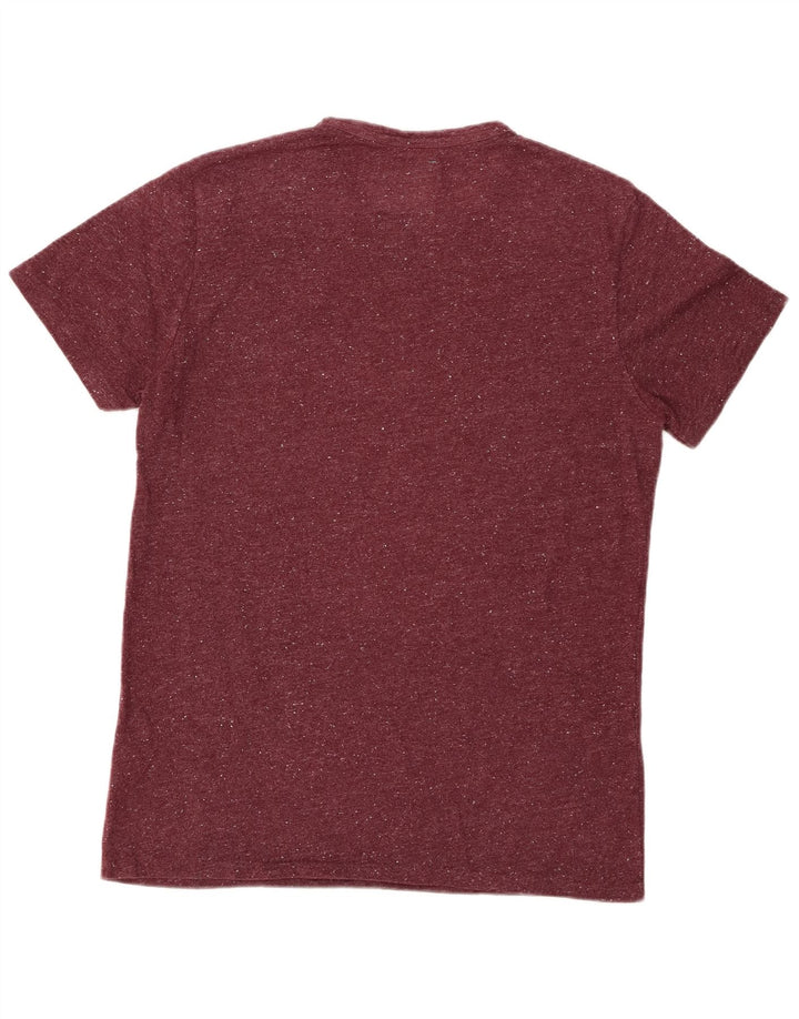 Tricou grafic pentru bărbați SUPERDRY Top XL burgundy bumbac cu pete