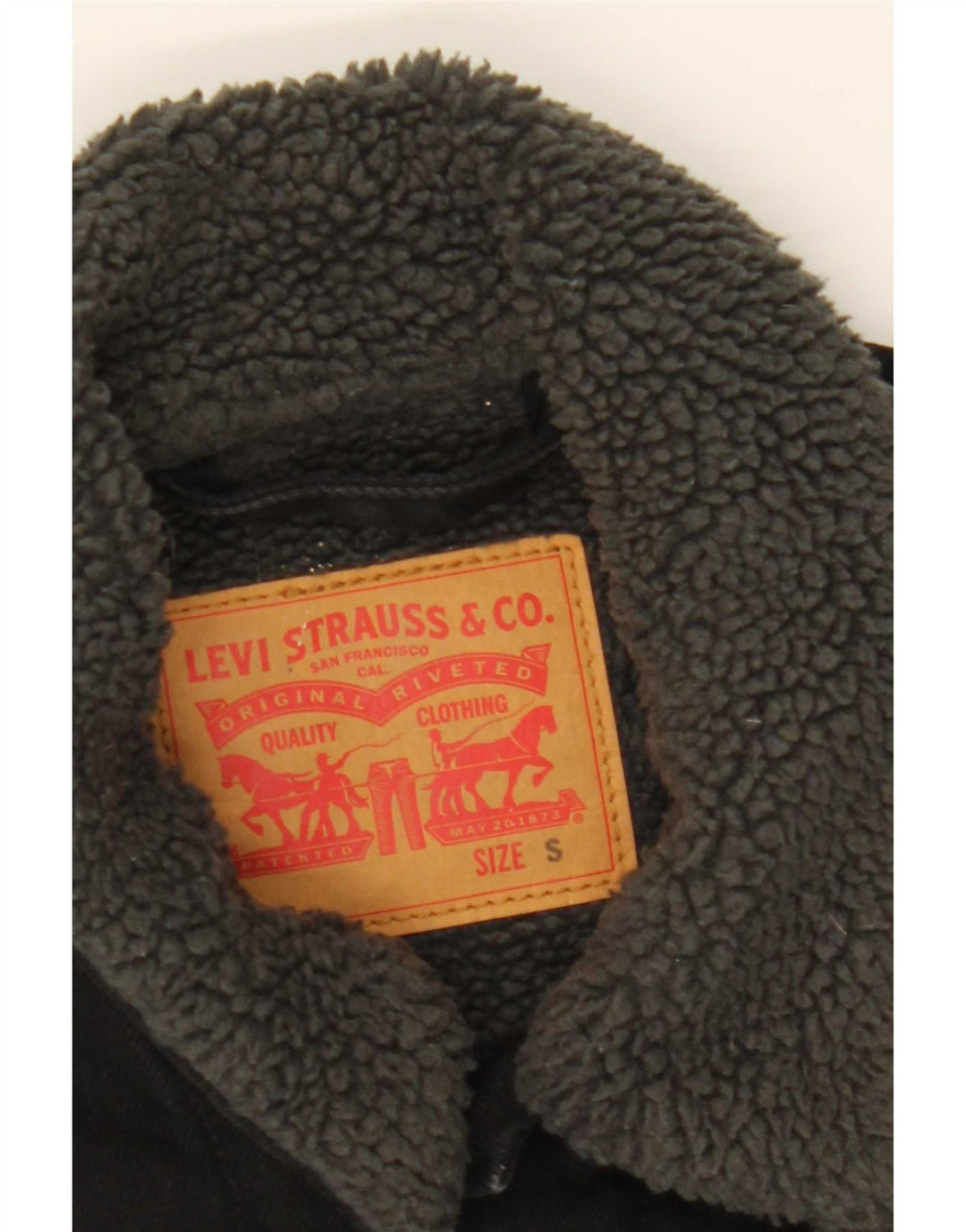 Jachetă de blugi Sherpa pentru bărbați Levi's UK 36, bumbac negru mic