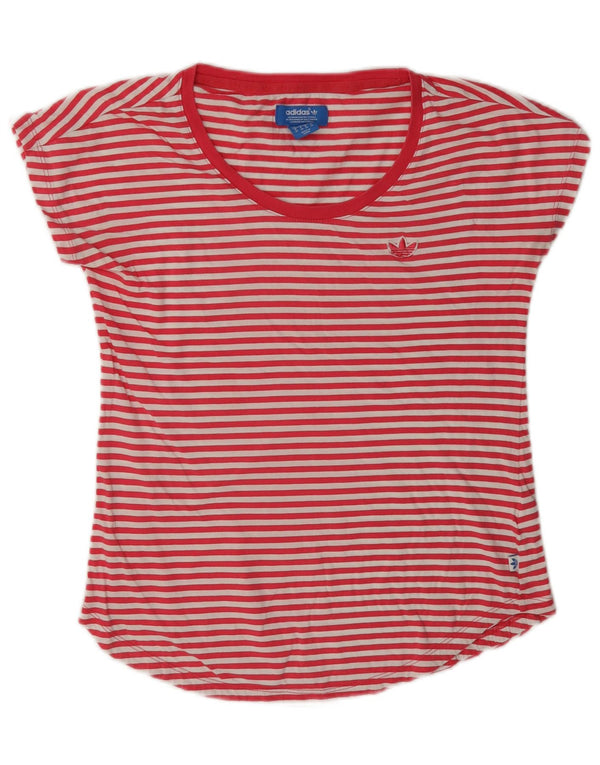 Tricou grafic Adidas pentru femei Top UK 10 Small Red Pinstripe Bumbac