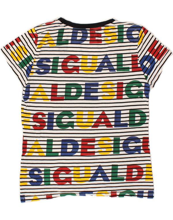 DESIGUAL Tricou cu grafică pentru femei Top UK 14 Medium, multicolore, cu dungi