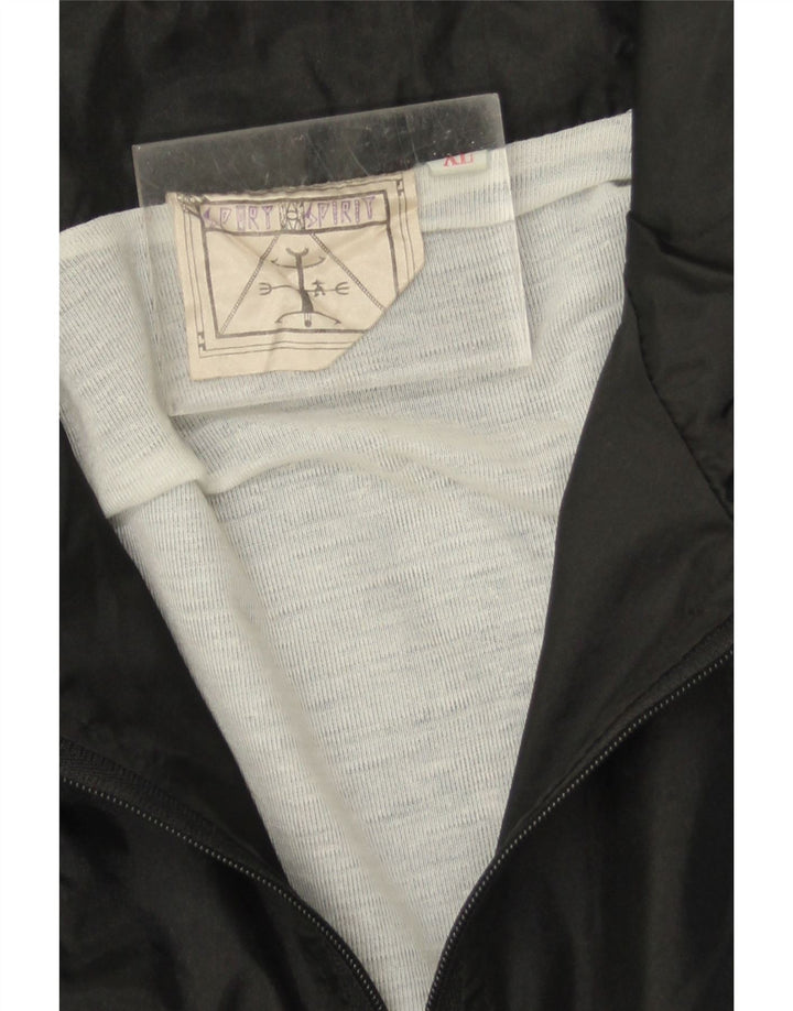 Jachetă de trening pentru bărbați vintage, XL, neagră, poliamidă color bloc