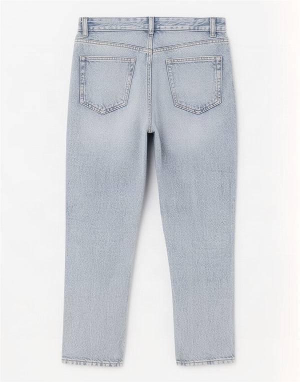 Blugi drepti distressed pentru femei Zara EU 36 XS W29 L26 Albastru