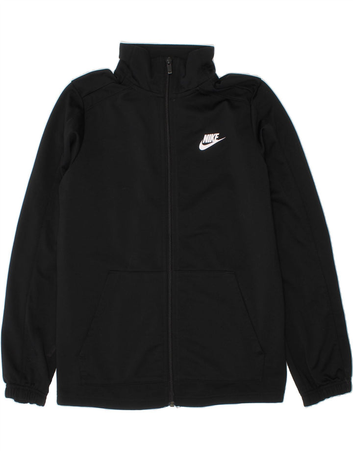 ADIDAS Boys Graphic Tracksuit Top Jacket 12-13 Years Large  Black Vintage Adidas and Second-Hand Adidas from Messina Hembry 
