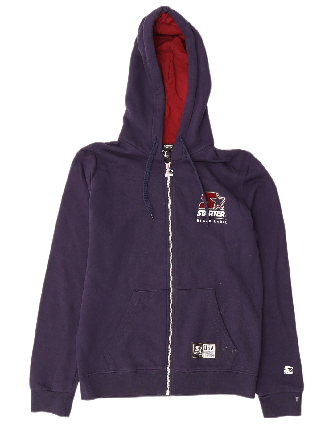 Pulover pentru bărbați Starter, cu fermoar, bumbac, albastru, mediu