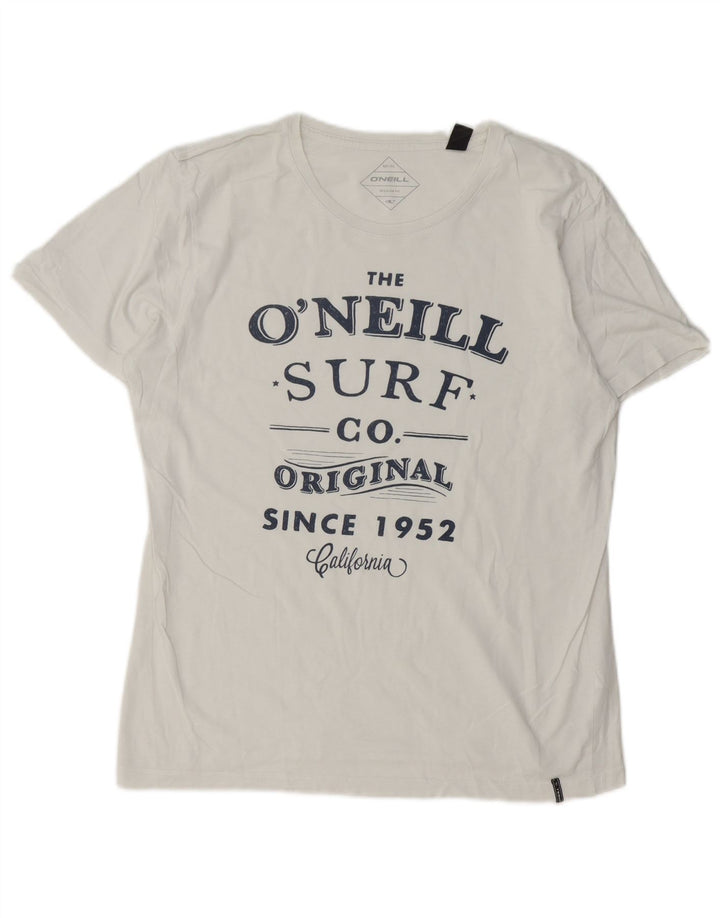 Tricou grafic O'Neill pentru bărbați Top mediu din bumbac alb