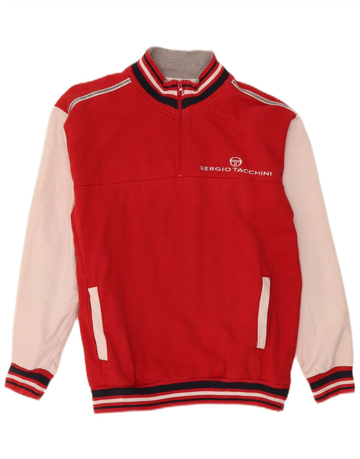 Hanorac cu grafic pentru bărbați Sergio Tacchini Pulover mare roșu Colorblock