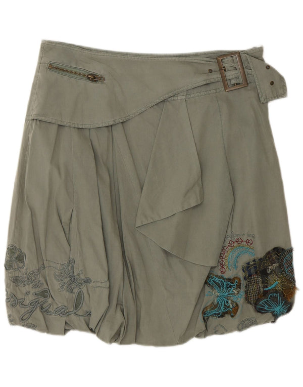 Desigual Womens Bubble Skirt W30 Medium Khaki Floral