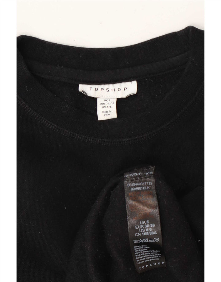 Pulover supradimensionat pentru femei Topshop UK 10 Bumbac negru mic