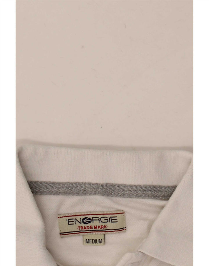 Tricou polo cu mânecă lungă pentru bărbați Energie, alb mediu