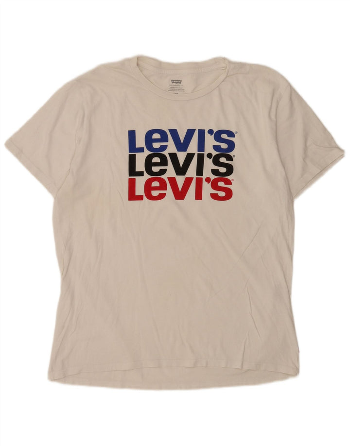 Tricou grafic pentru bărbați Levi's Top Large White