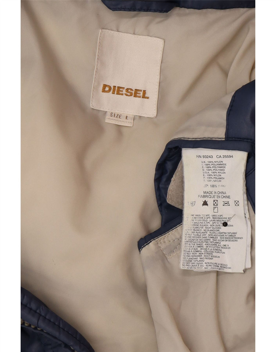 Jachetă căptușită pentru bărbați Diesel UK 40 Poliamidă mare albastru bleumarin