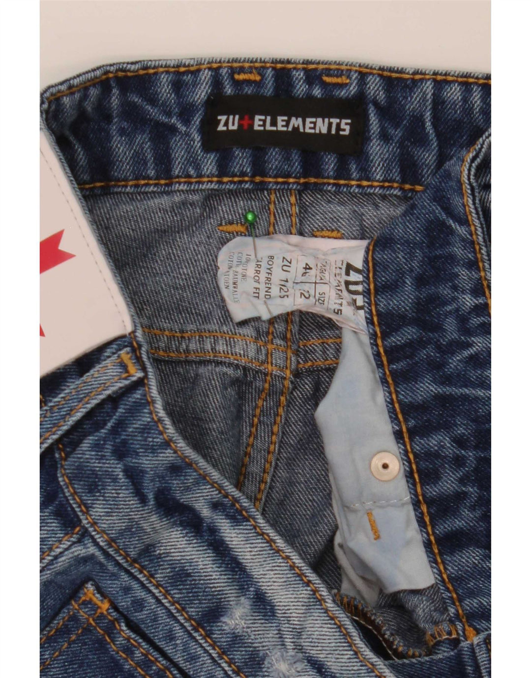 Zu Elements Blugi Slim Morcov Distressed pentru bărbați L32 L28 Bumbac albastru