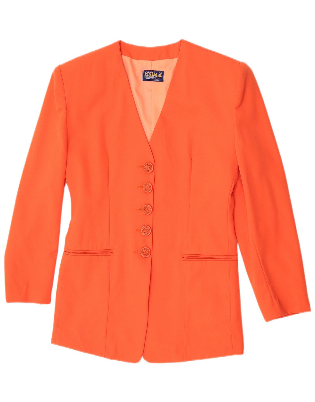 Jachetă Blazer pentru femei Issima cu 5 nasturi UK 12 portocaliu mediu