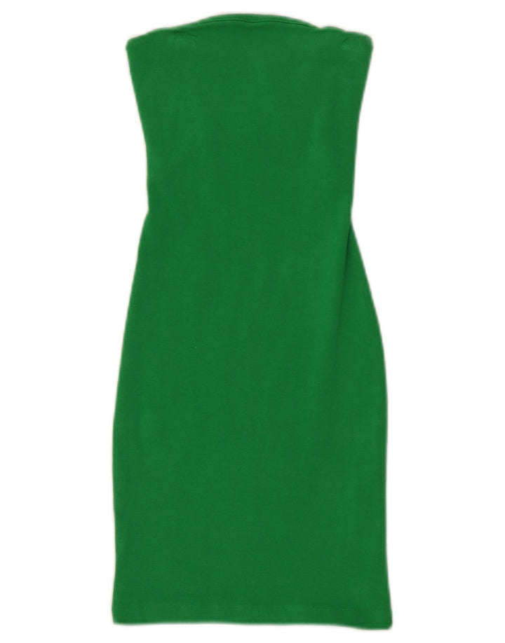 Rochie fără bretele pentru femei Zara UK 8, bumbac verde mic