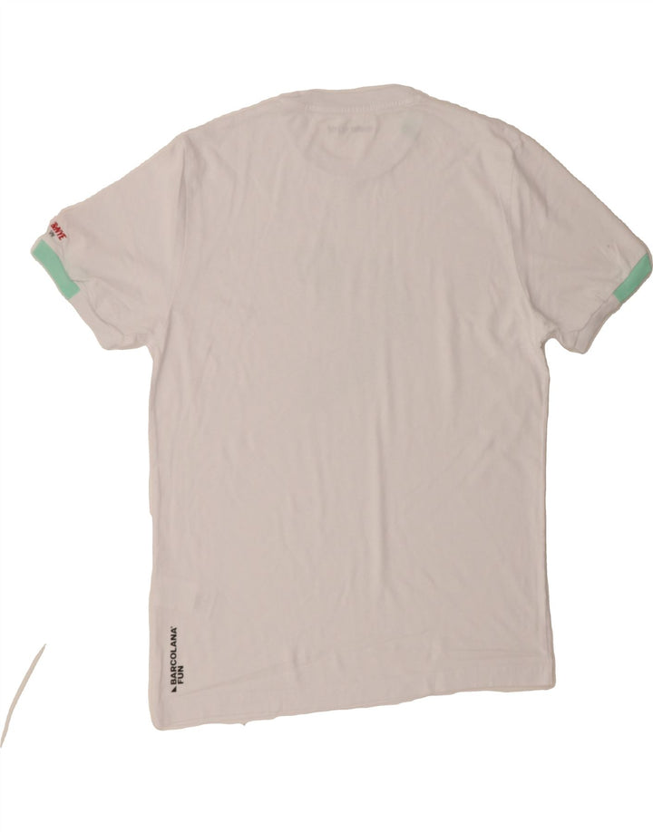 MURPHY & NYE Mens Graphic T-Shirt Top Medium White Cotton Vintage Murphy & Nye and Second-Hand Murphy & Nye from Messina Hembry 